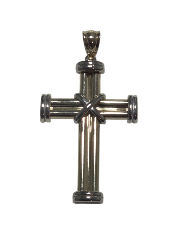 14k Yellow And White Gold TwoTone Cross Pendant 25091